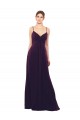 Spaghetti Straps Soft Chiffon Sleeveless Criss Cross Open Back Grape Formal Dress / Bridesmaid Dress Edinburgh
