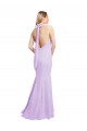 Halter Neck Chiffon Sleeveless Long Burgundy Bridesmaid Dress Edinburgh