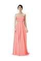 Strapless Soft Chiffon Sleeveless Peach Bridesmaid Dress Edinburgh