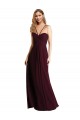 Spaghetti Straps Chiffon Sleeveless Open Back Burgundy Gold Wedding Party Dress Edinburgh