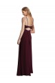 Spaghetti Straps Chiffon Sleeveless Open Back Burgundy Gold Wedding Party Dress Edinburgh