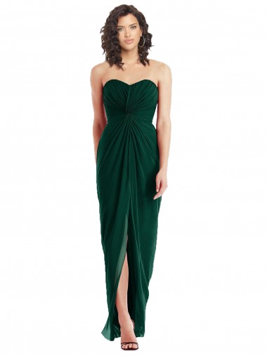 Sweetheart Soft Chiffon Sleeveless Low Back Ever Green Bridesmaid Dress Edinburgh