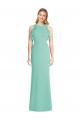 Jewel Neck Soft Chiffon Sleeveless Open Back Jade Bridesmaid Dress Edinburgh