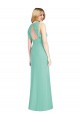 Jewel Neck Soft Chiffon Sleeveless Open Back Jade Bridesmaid Dress Edinburgh