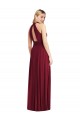 Halter Neck Soft Chiffon Sleeveless Open Back Burgundy Semi Formal Evening Dress / Bridesmaid Dress Edinburgh