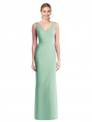 V-Neck Soft Chiffon Sleeveless Tie Back Mint Green Bridesmaid Dress Edinburgh