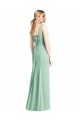 V-Neck Soft Chiffon Sleeveless Tie Back Mint Green Bridesmaid Dress Edinburgh