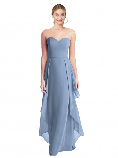 Sweetheart Chiffon Sleeveless Dusty Blue Formal Dress / Bridesmaid Dress Edinburgh