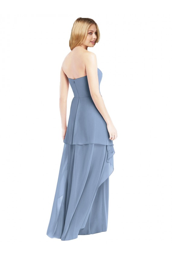 Sweetheart Chiffon Sleeveless Dusty Blue Formal Dress / Bridesmaid Dress Edinburgh