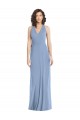 Halter Neck Soft Chiffon Sleeveless Open Back Dusty Blue Formal Evening Gown / Bridesmaid Dress Edinburgh