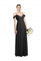 Spaghetti Straps Soft Chiffon Cold Shoulder Black Semi Formal Evening Dress / Bridesmaid Dress Edinburgh