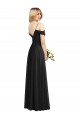 Spaghetti Straps Soft Chiffon Cold Shoulder Black Semi Formal Evening Dress / Bridesmaid Dress Edinburgh
