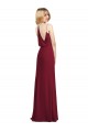 V-Neck Soft Chiffon Sleeveless Burgundy Formal Dress / Bridesmaid Dress Edinburgh
