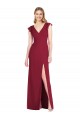 V-Neck Soft Chiffon Ruffle Sleeves Tie Back Burgundy Bridesmaid Dress Edinburgh