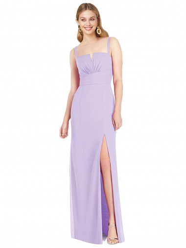 Spaghetti Straps Soft Chiffon Sleeveless Lilac Bridesmaid Dress Edinburgh