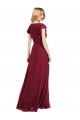 V-Neck Lxue Chiffon Flutter Sleeves Royal Blue Bridesmaid Dress Edinburgh