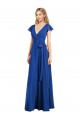 V-Neck Lxue Chiffon Flutter Sleeves Royal Blue Bridesmaid Dress Edinburgh