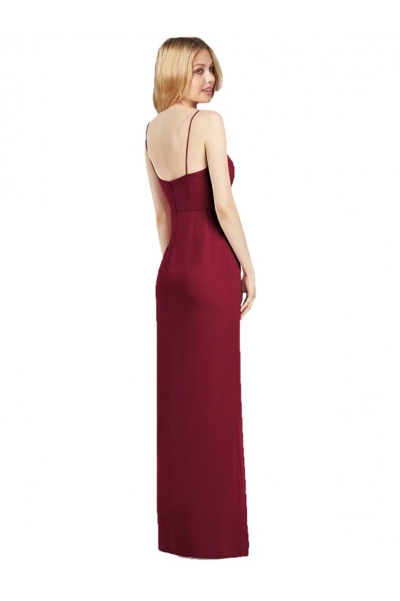 Spaghetti Straps Soft Chiffon Sleeveless Coral Formal Dress / Bridesmaid Dress Edinburgh