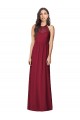 Halter Neck Soft Chiffon Sleeveless Burgundy Bridesmaid Dress Edinburgh