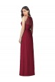 Halter Neck Soft Chiffon Sleeveless Burgundy Bridesmaid Dress Edinburgh