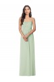 Strapless Soft Chiffon Sleeveless Sage Bridesmaid Dress Edinburgh
