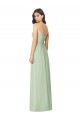 Strapless Soft Chiffon Sleeveless Sage Bridesmaid Dress Edinburgh