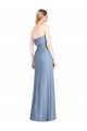Strapless Soft Chiffon Sleeveless Long Dusty Blue Bridesmaid Dress Edinburgh