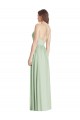 Spaghetti Straps Soft Chiffon Sleeveless Criss Cross Back Sage Semi Formal Evening Dress / Bridesmaid Dress Edinburgh