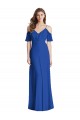 Spaghetti Straps Soft Chiffon Cold Shoulder V-Back Royal Blue Semi Formal Evening Dress / Bridesmaid Dress Edinburgh