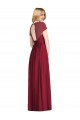 V-Neck Soft Chiffon Cap Sleeves Open Back Dark Navy Bridesmaid Dress Edinburgh