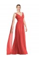 V-Neck Soft Chiffon Sleeveless Low Back Firecracker Bridesmaid Dress Edinburgh