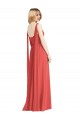 V-Neck Soft Chiffon Sleeveless Low Back Firecracker Bridesmaid Dress Edinburgh