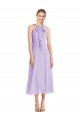Halter Neck Soft Chiffon Sleeveless V-Back Lilac Prom Dress / Bridesmaid Dress Edinburgh