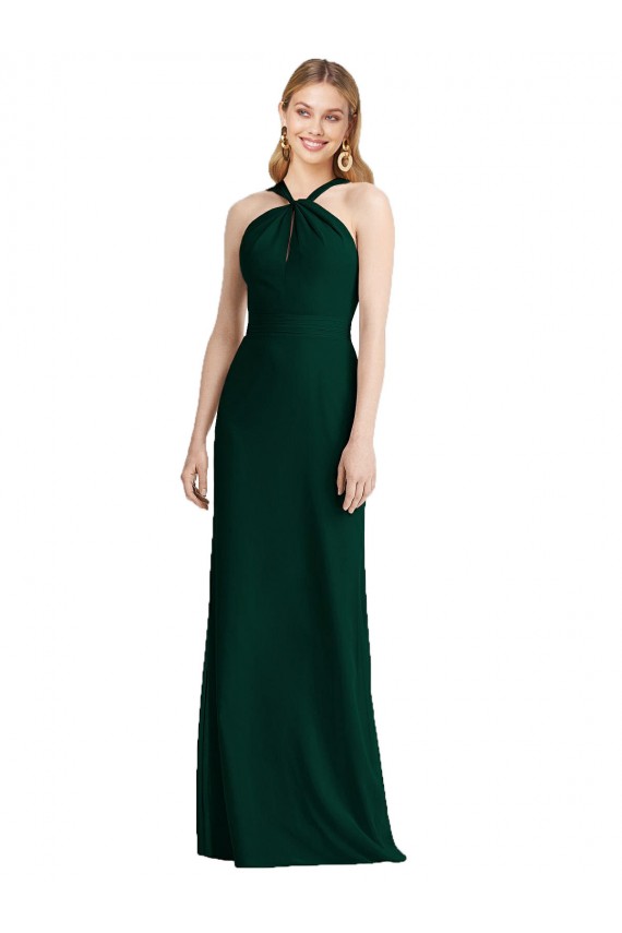 Halter Neck Soft Chiffon Sleeveless Ever Green Bridesmaid Dress Edinburgh