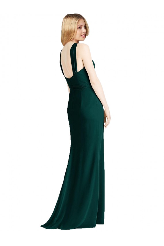 Halter Neck Soft Chiffon Sleeveless Ever Green Bridesmaid Dress Edinburgh