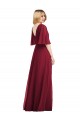V-Neck Soft Chiffon Flutter Sleeves Smoke Green Bridesmaid Dress Edinburgh