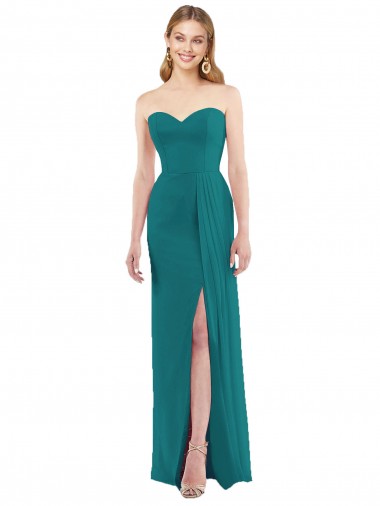 Sweetheart Soft Chiffon Sleeveless Hunter Bridesmaid Dress Edinburgh
