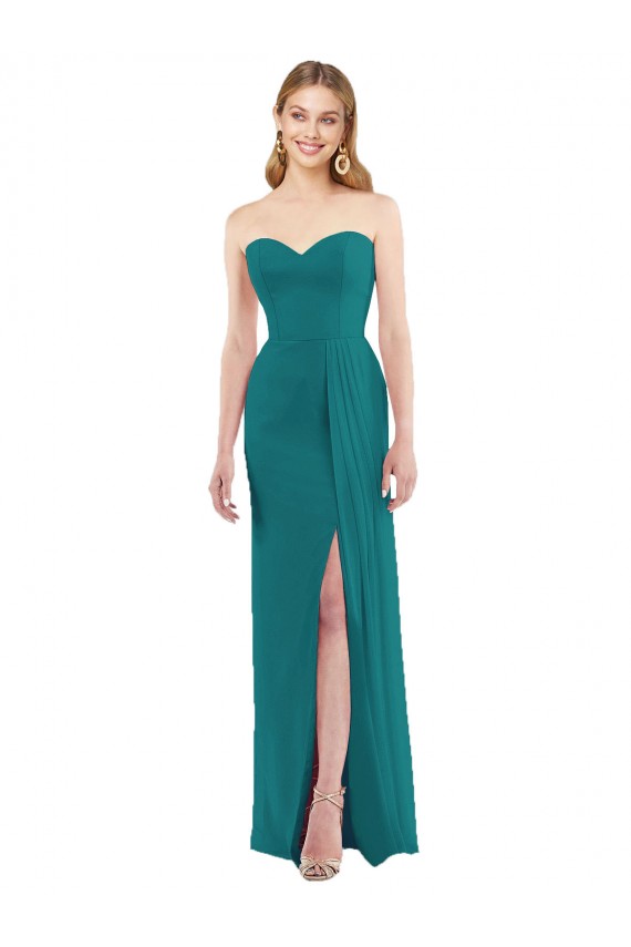 Sweetheart Soft Chiffon Sleeveless Hunter Bridesmaid Dress Edinburgh