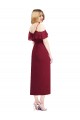 Spaghetti Straps Soft Chiffon Cold Shoulder Salmon High Low Bridesmaid Dress Edinburgh