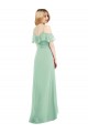 Spaghetti Straps Soft Chiffon Cold Shoulder Mint Green High Low Bridesmaid Dress Edinburgh