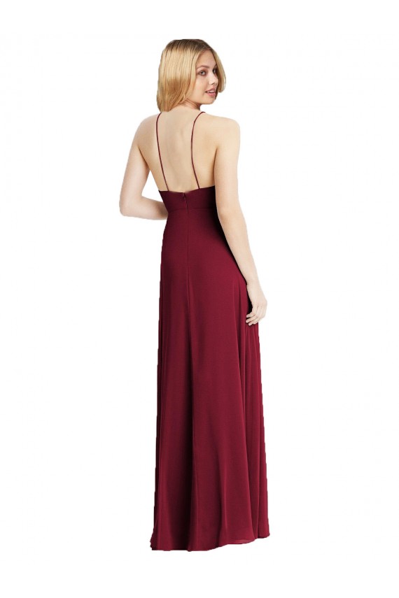 Spaghetti Straps Soft Chiffon Sleeveless Dark Green Semi Formal Evening Dress / Bridesmaid Dress Edinburgh