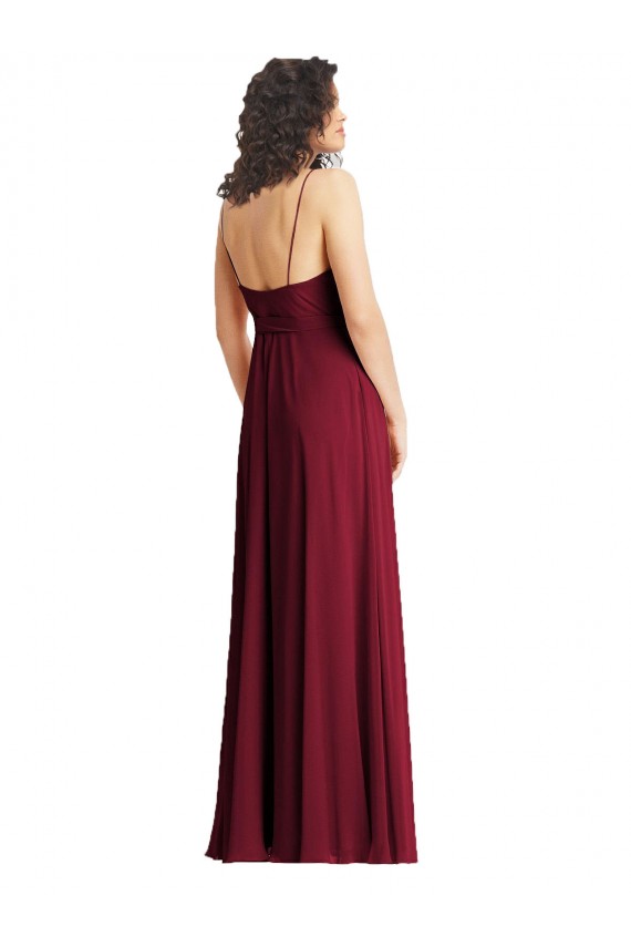 Spaghetti Straps Soft Chiffon Sleeveless Smoke Green Formal Evening Gown / Bridesmaid Dress Edinburgh