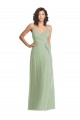 Spaghetti Straps Soft Chiffon Sleeveless Smoke Green Formal Evening Gown / Bridesmaid Dress Edinburgh