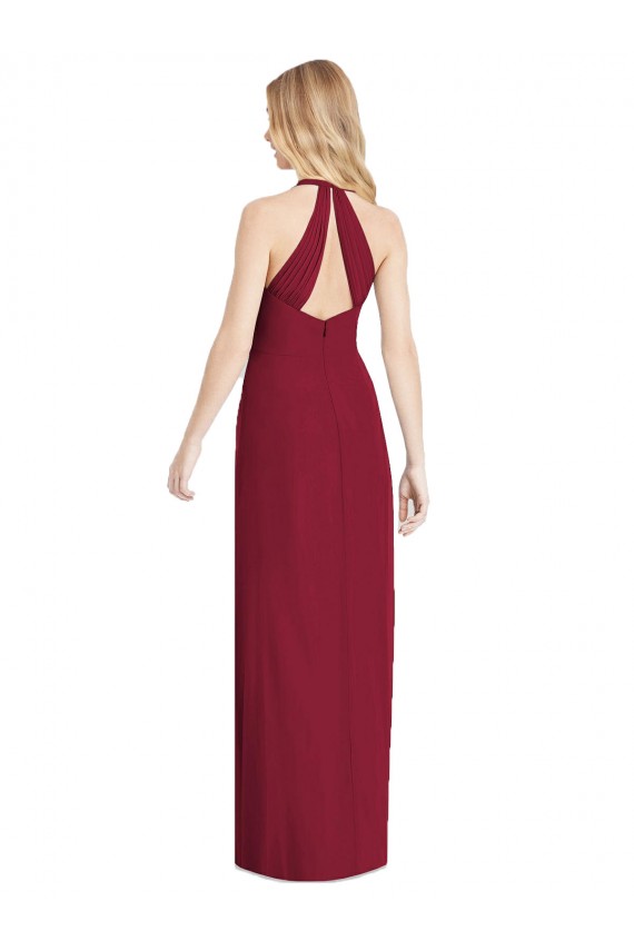 Halter Neck Soft Chiffon Sleeveless Desert Rose Formal Evening Gown / Bridesmaid Dress Edinburgh