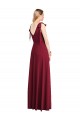 V-Neck Soft Chiffon Sleeveless V-Back Coral Bridesmaid Dress Edinburgh