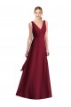 V-Neck Chiffon Sleeveless V-Back Burgundy Bridesmaid Dress Edinburgh