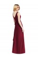 V-Neck Chiffon Sleeveless V-Back Burgundy Bridesmaid Dress Edinburgh