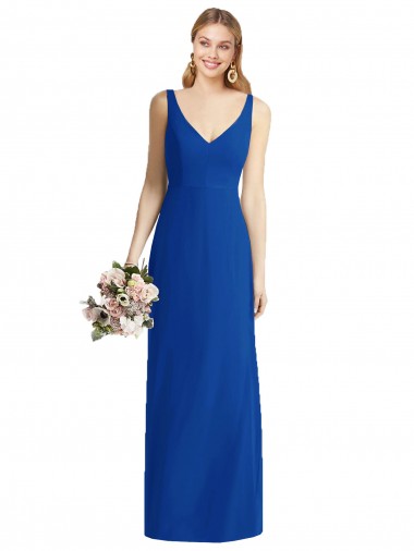 Sweetheart Chiffon Sleeveless Royal Blue Bridesmaid Dress Edinburgh