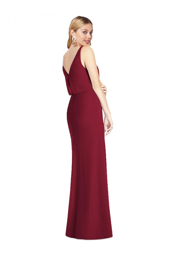 V-Neck Soft Chiffon Sleeveless V-Back Dusty Pink Bridesmaid Dress Edinburgh