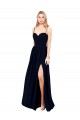 Spaghetti Straps Soft Chiffon Sleeveless Dark Navy Formal Evening Gown / Bridesmaid Dress Edinburgh